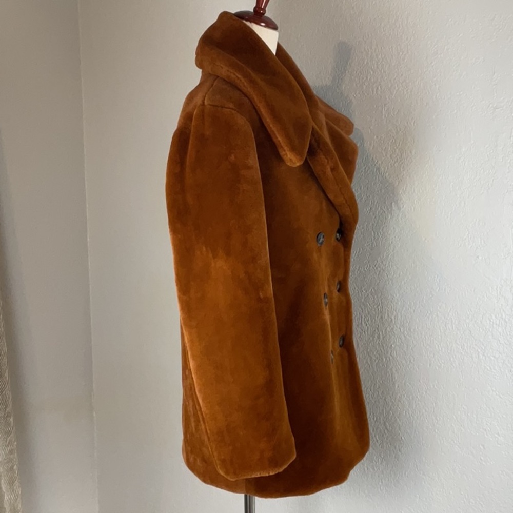 Lulu’s NWT Avante Brown Faux Fur Double Breasted Coat - Picture 7 of 13